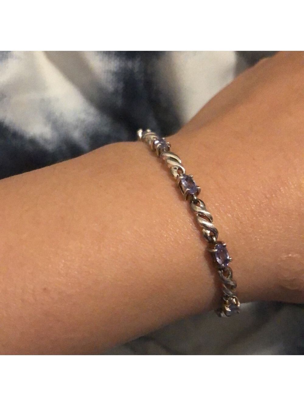 Vintage sterling silver signed STS 925 Thailand and purple topaz